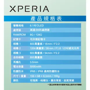 Sony Xperia 10 V (8G/128G) 6.1吋 5G【贈雙輸出行動電源】 現貨 廠商直送