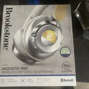 Brookstone Acoustic Pro Wireless Volt Metered Headphones 35 Hours Bluetooth