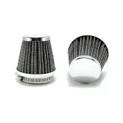2pcs Chrome 35mm Motorcycle Pod Air Filters for Motorbike ATV Quad Dirt Bikes