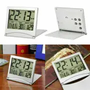 Silver Digital LCD Display Desk Alarm Clock Calendar L6S6 U1D3 N7R2 F5X3 W0B2