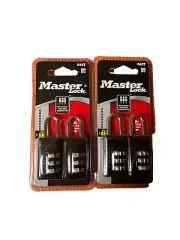 Lot of Two New 11/16 Inch Black Master Lock with Combination