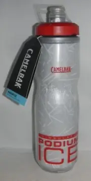 CamelBak Podium Ice Bike Bottle 21oz - Insulated Squeeze Water Bottle Fiery Red