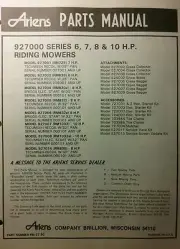 Ariens Riding Lawn Mower 927000 Parts Manual 28p 6 7 8 10 h.p RM1032e RM728 1980