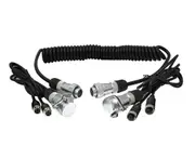 Elinz Heavy Duty Trailer Cable Coil and 4PIN Connectors with 2 AV Inputs