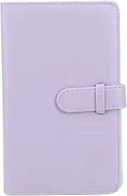 Mini Photo Album, 3 Inch 96 Pockets Small Photo Album Photocard ID Holder, Portable Kpop Photocard Holder Book Cute Photo Album for Instax Mini Camera (Purple)