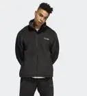 Adidas Men's Black Full Zip Two Front Pocket Firebird Sherpa Track Jacket