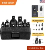 6 Piece Impact Socket Adapter Set, CR-MO Steel, Durable Case for Tool Convers...