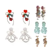 Fashion Flower Crystal Earrings Stud Women Drop Dangle Wedding Party Ear Jewelry