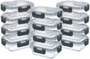 Airtight 24-Piece Glass Meal Prep Containers Set, 1.5 Cup, BPA-Free, Leak-Proof