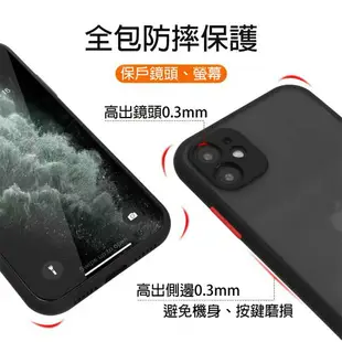 防摔手機殼 膚感簡約撞色 iPhoneSe2 i11 i7 i8Plus XR i6 12