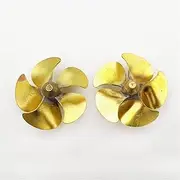 LUMIXE Propeller Metal 42mm M4 5-Blades Copper Prop, for RC Boat Destroyer Frigate Scale Marine Tug Fishing Boat Boat Propeller (Color : 1Pair RH and LH)