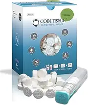 Compressed Coin Tissue 500 Pack - Includes Free CASE (Hand Wipes Restaurant Camping Hiking Salon etc.)