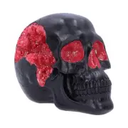 Nemesis Now Horror Skull Ornament, Polyresin, Black Red Geode, 17cm