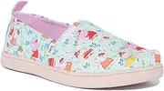 [TOMS] Girl's Alpargata Espadrille-Peppa Pig and Friends Print (Little Kid/Big Kid) Light Jade 2 Little Kid M