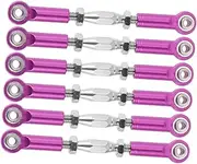 LALADEFIEE Upgrade Your Car 6pcs 71mm Aluminum Turnbuckle Rod Linkage Sturdy Easy to Install for Racing