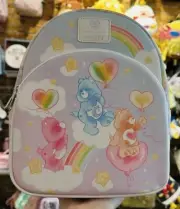 Loungefly Care Bears Pastel Rainbow Mini Backpack NWT