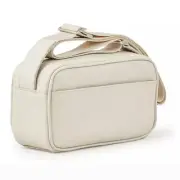 NWT Sandro Small Messenger Bag Genuine Leather Ecru Grey Beige Unisex