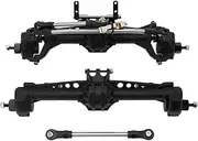 Car Front Rear Axle Set Upgrade Parts for Ax&ial S&CX10 S&CX10 II 1/10 RC Crawler Upgrade Pasrts Nylon Axles Steel Gears and Metal Bearings Fr&on&t & Rear Portal Axles(Black)