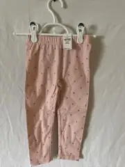 Baby Gap Girls 2 / 2T Pink With Silver Sparkle Dots Jogger Pants New With Tags