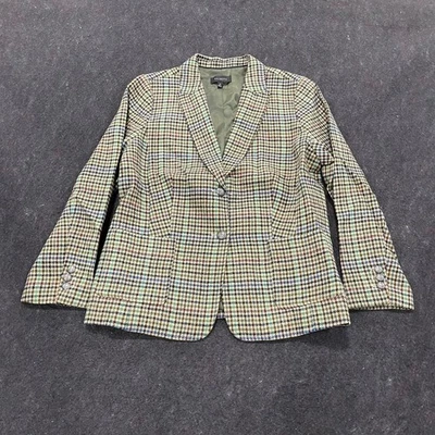 TALBOTS Classic Shetland Blazer Women's Size 16 Lively Plaid