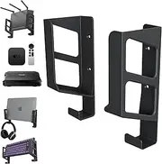 sciuU Universal Wall Mount Stand - for Routers/TV Box/Laptop/Network Switches/Modems - compatible with TP-Link, Mi Box, Apple TV, Sky Q - Multi-Use Shelf for Devices up to 6cm Thick, Black