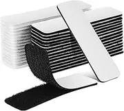 DOITOOL 48 Pcs Hook and Loop Tape Self Adhesive Strips for Damage Hanging Rounded Corners for Easy Use Versatile Fasteners Black White for Home Office and Car Applications