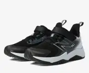 New Balance Kid's Rave Run V2 Bungee Lace Hook Loop Sneakers Sz 8 X-Wide Blk-Whi