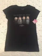 Women’s Medium Duck Dynasty “The Beards Are Back”Black Sleep T-Shirt Cap Sleeves