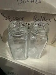 12 Pieces of Square Glass Spice Bottles 4 Oz Spice Jars
