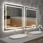 Modern Square LED Defog Bathroom Mirror Dimmable Backlit Makeup Vanity Mirror