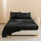 2025 Satin Bed Sheets, Queen Size Sheets Set, 4 Pcs Silky Bedding Set