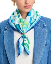 Echo Mosaic Geo Pleated Diamond Scarf