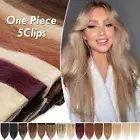100G+ Thick Human Hair Extensions Clip In 100% Remy One Piece Weft 3/4 Full Head