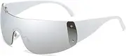 [AIEYEZO] Rimless Y2K Sunglasses Women Men Oversized Fashion Wrap Around Frameless Sun Glasses