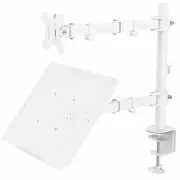 VIVO White Adjustable Laptop & Monitor Desk Mount Stand, Fits 1 Screen up to 32"