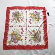 mc14 Gucci Large Scarf With Tag Flora Floral Pattern Silk Red