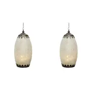 2x LVD Lantern LED Tall Decorative Lighting Tabletop/Hanging Home Decor White
