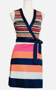 NEW $498 Diane Von Furstenberg Gracie Sleeveless Wrap Mini Dress - 12
