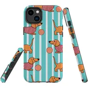 For iPhone 14 Plus Case Tough Protective Cover, Dachshund Dogs Cute