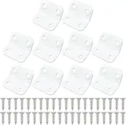 ITROLLE 10PCS White Corner Brackets 135 Degree Corner Joint Corner Braces for Wood Shelves Cabinet Furniture
