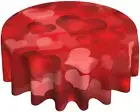 BETGINY Valentines Day Tablecloth 60 Inch round Red Romantic Tablecloth Love Hea