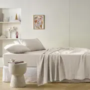 Vintage Design Homewares Natural French Linen Sheet Set