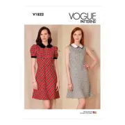 Vogue Sewing Pattern 1822, Dress with Peter Pan Collar, Size 8 - 16 Uncut