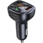 Promate SMARTUNE-4 Wireless In-Car FM Transmitter with Handsfree & QC3.0 - Bult-in Mic, Bluetooth, SD CardSlot, Frequency Range 87.5-108MHz, Output 5V/2.4A - Black Colour [SMARTUNE-4]