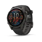 Garmin Fenix 8 Amoled Sapphire GPS Multisport Watch - Black/Pebble Grey Silicone Band - 43mm