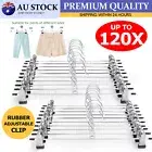 120x Metal Adjustable Clip Hangers Pants Skirt Coat Bulk Clothes Clothing Hanger