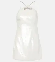 [Self-Portrait] Self-Portrait Bow-detail sequined minidress AU 8 white