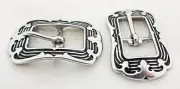 Pair Jeremiah Watt Parisian Center Bar Buckles Stainless Steel Horse Tack Bridle