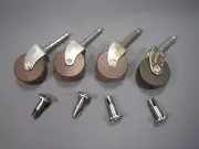 Wooden Wheels Replacement Wood Casters ~Set of 4 - Wheel measures 1 1/2"