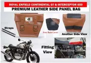PREMIUM "LEATHER SIDE PANEL BAG FIT FOR ROYAL ENFIELD INTERCEPTOR & GT650"